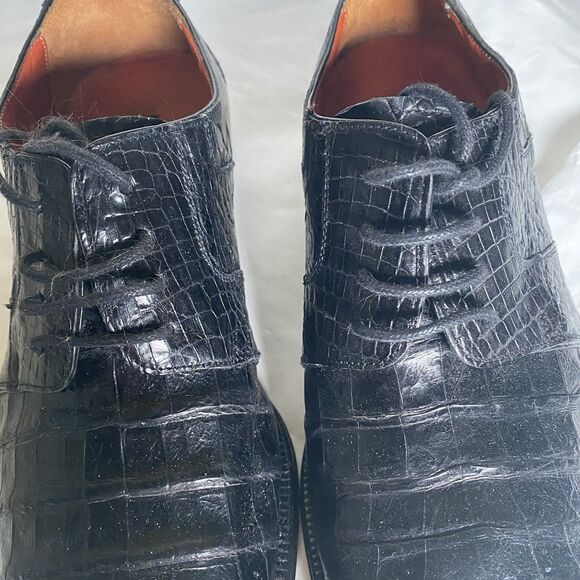 MEZLAN Platinum Crocodile Leather Oxford Kingman Dress Shoes US Mens 8 M main image 8